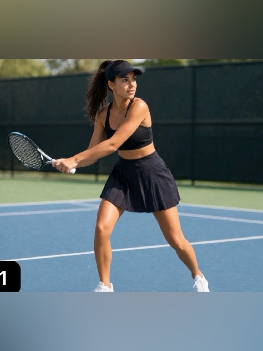 Athleta Navy Blue Panelled Circle Skirt